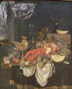Abraham van Beijeren Grosses Stilleben mit Hummer oil painting